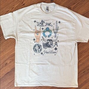 Cream Western Graphic Tee Dress